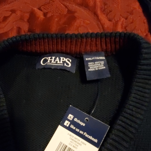 Chaps XXL‎ VNeck Navy Sweater - Picture 2 of 4